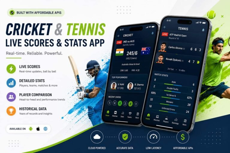 How to Build a Premium Cricket and Tennis Live Scores & Stats App Using Affordable APIs